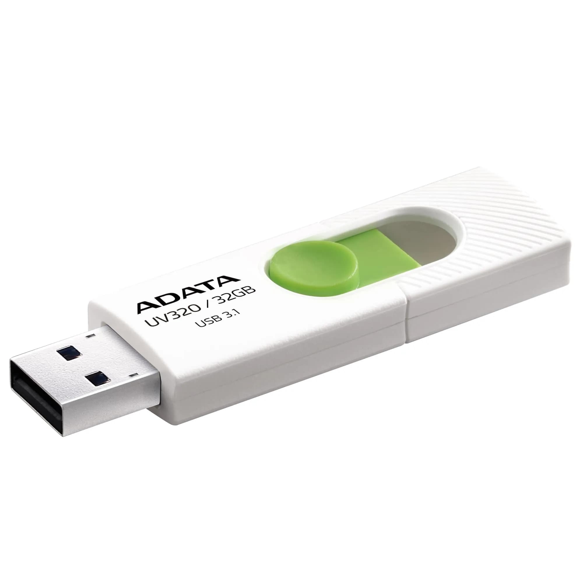 A-DATA UV320 32 Gt USB 3.2 Gen 1 Class 10 U1 -muistikortti, valkoinen/vihreä