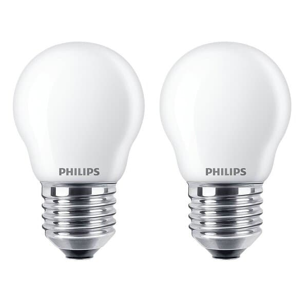 Philips 2-pack LED E27 P45 Klot 25W Fr