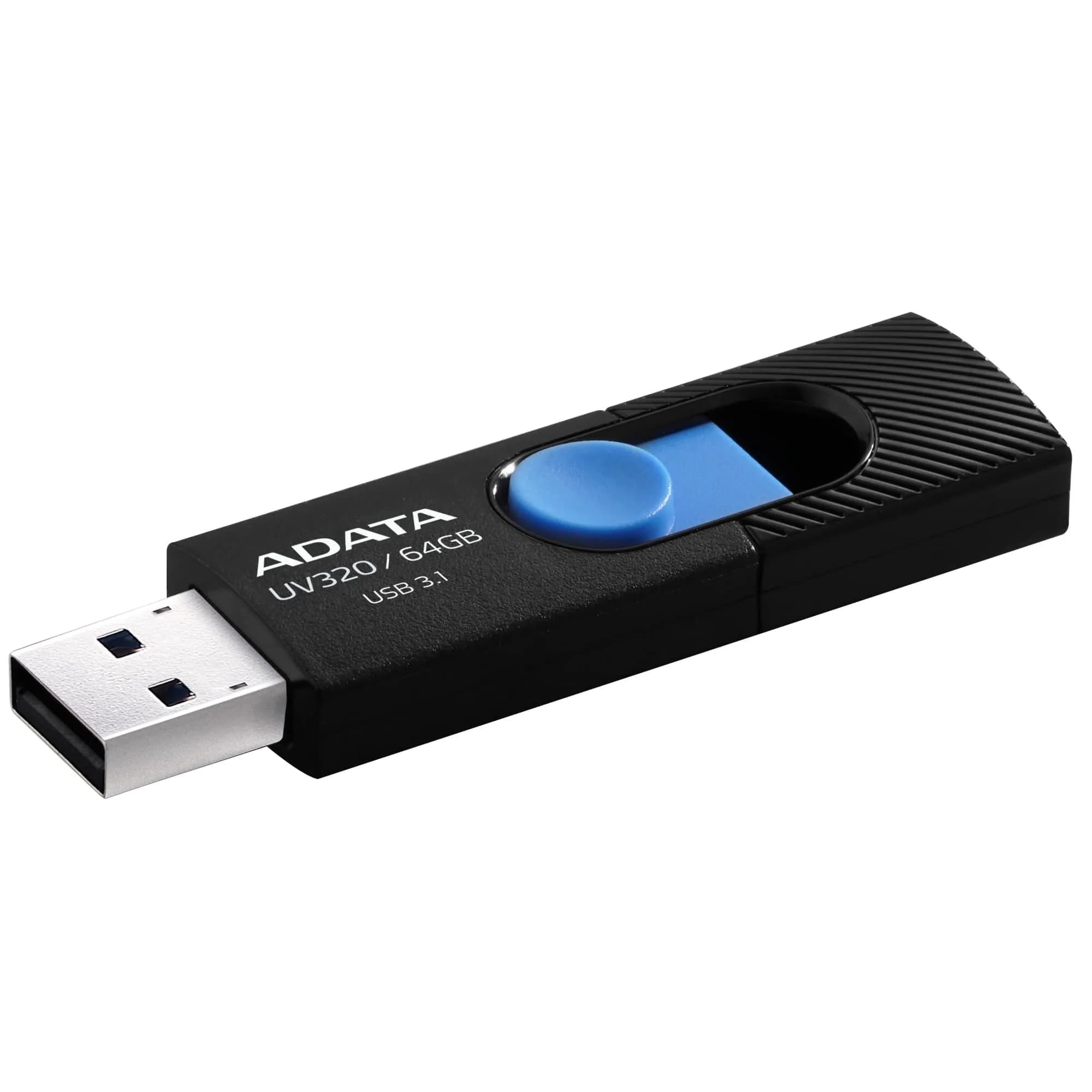 A-DATA UV320 USB 3.2 Gen 1 64 Gt -muistitikku, musta/sininen