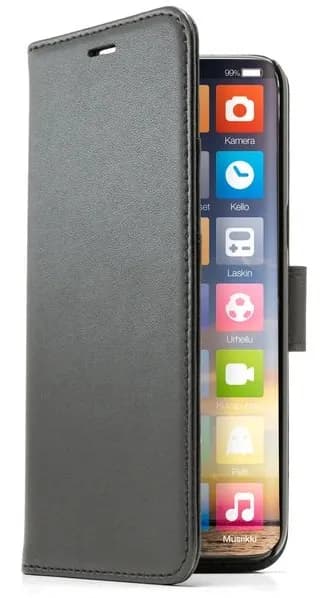 Screenor Smart, Galaxy S24 Ultra -lompakkokotelo, Musta