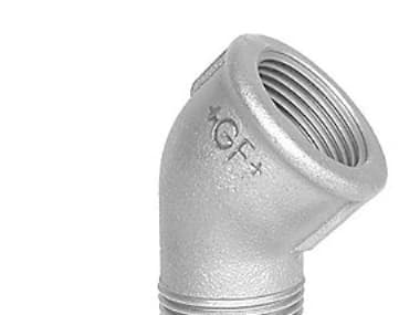 Vinkel 45° galvaniseret nippel/muffe 2 1/2
