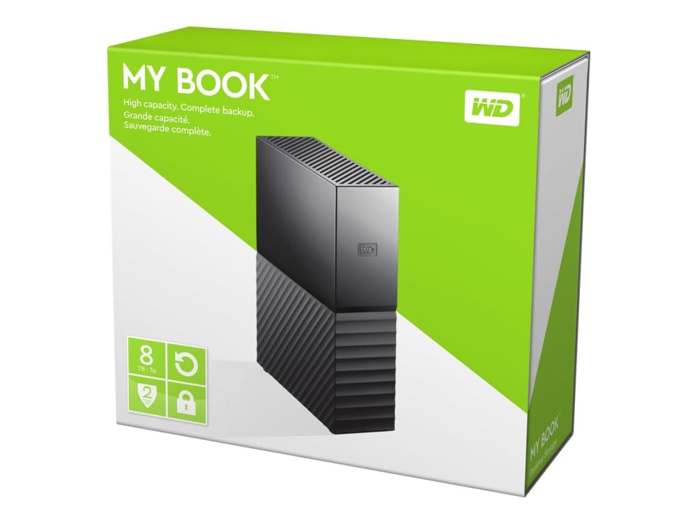 WD My Book WDBBGB0080HBK - Kiintolevy - krypteret - 8 TB - ekstern (stationær) - USB 3.0 - 256-bittinen AES - lajittelu
