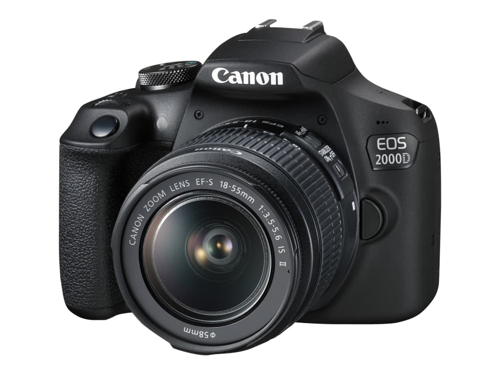 Canon EOS 2000D + EF-S 18-55mm f/3.5-5.6 IS II + EF 75-300mm f/4-5.6 III, 24,1 MP, 6000 x 4000 pikseliä, CMOS, Full HD, 475 g, Musta