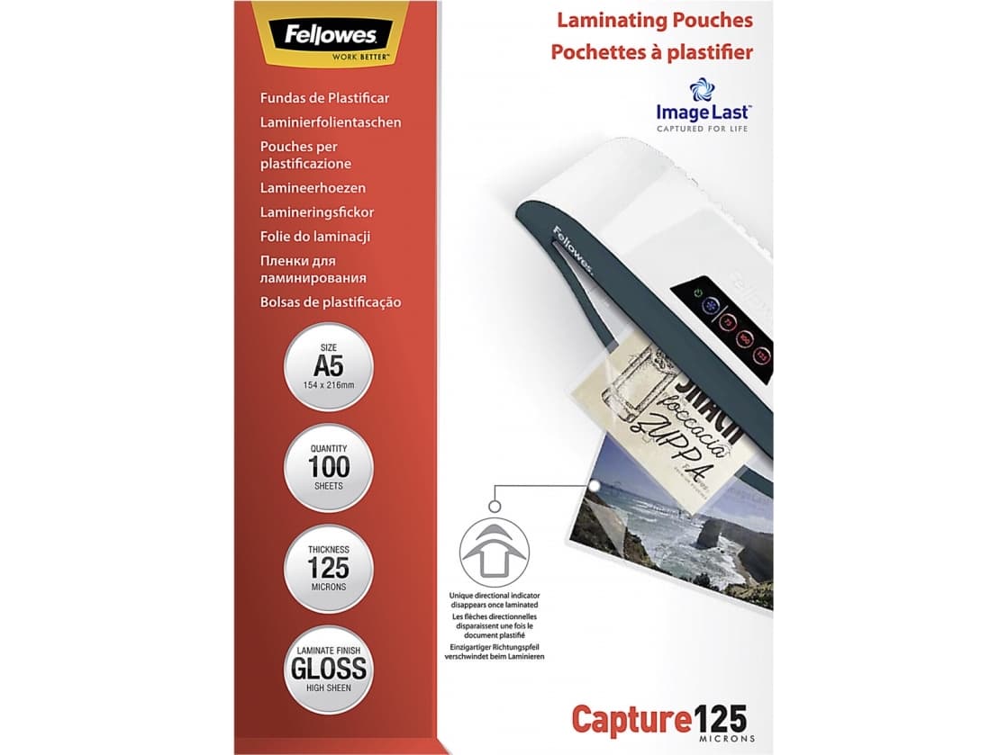 Fellowes 5307302, Läpinäkyvä, Muovi, A5, 216 mm, 1 mm, 160 mm