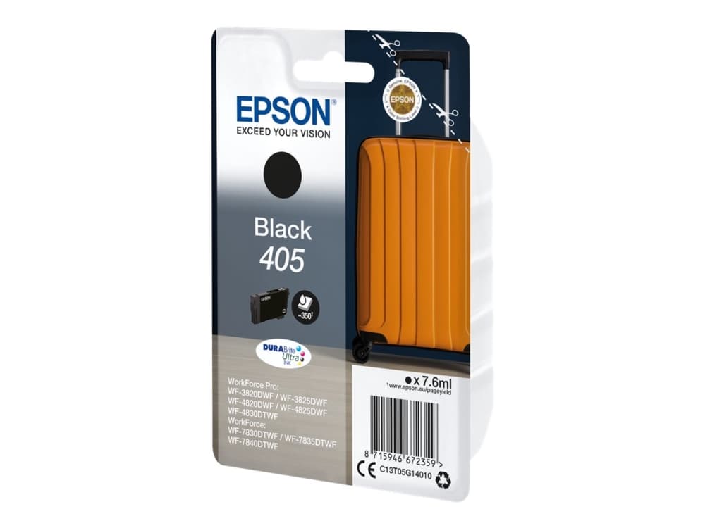 Epson Singlepack Black 405 DURABrite Ultra Ink, Perusvärintuotto, Värisublimaatiomuste, 7,6 ml, 7,6 ml, 1 kpl, Kertapakkaus