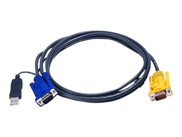 ATEN 2L-5206UP - Video / USB-kaapeli - 15-pinninen SPHD (han) til USB, HD-15 (VGA) (han) - 6 m