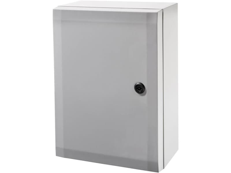 FIBOX Seinäkaappi ARCA, polykarbonaatti, harmaa ovi, 1 lukko, sarana pitkällä sivulla, KxSxK, 300x200x150mm, asennuslevyllä varustettuna