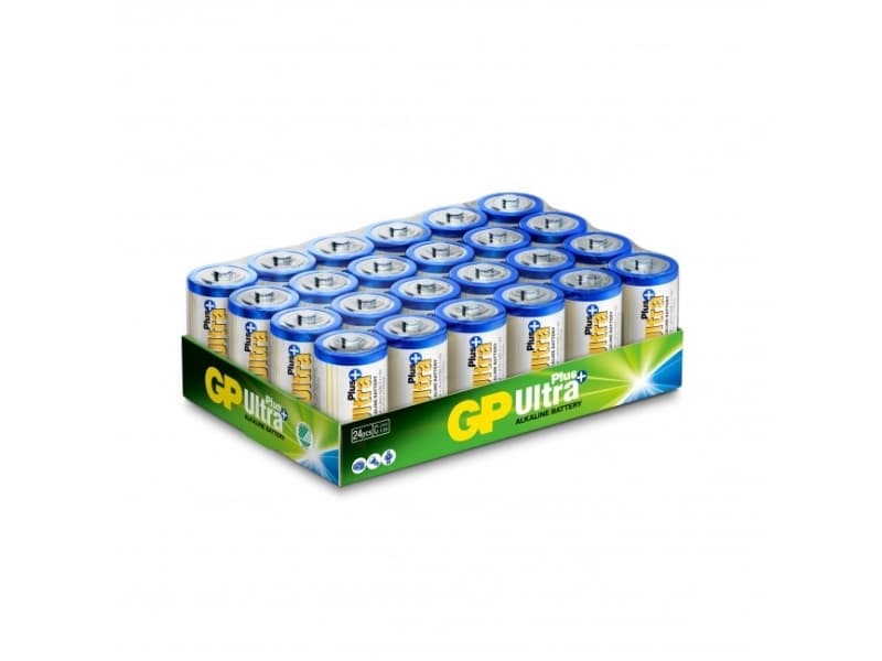 GP Batteries Ultra Plus Alkaline 14AUP/LR14, Kertakäyttöinen akku, LR14, Alkali, 1,5 V, 24 kpl, Monivärinen