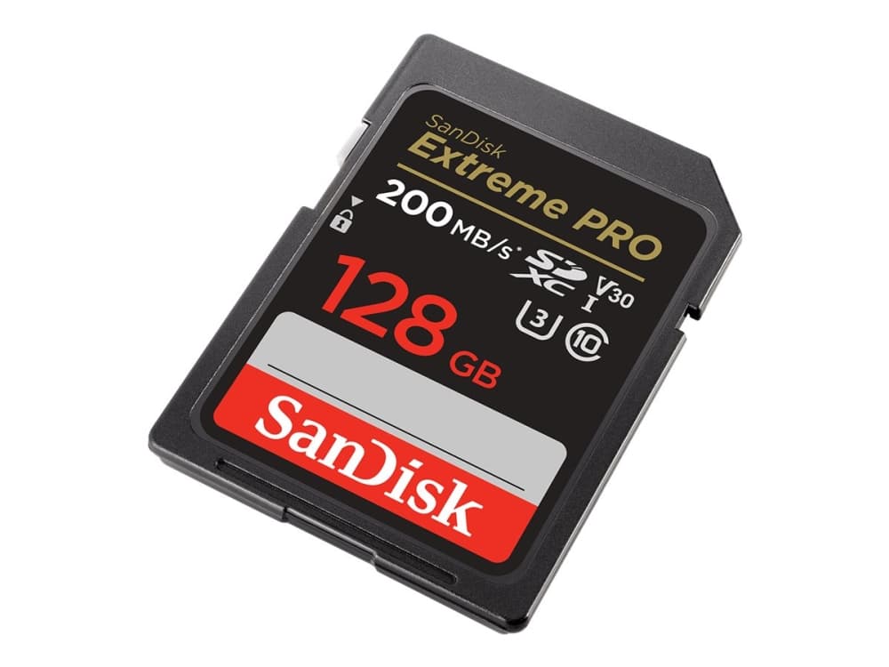 SanDisk Extreme Pro - Flash-muistikortti - 128 GB - Videoluokka V30 / UHS-I U3 / Class10 - SDXC UHS-I