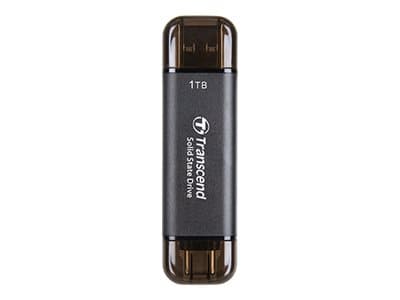 Transcend ESD310C, 256 GB, A-tyypin USB:stä C-tyypin USB:hen, USB 3.2 Gen 2x2, 1050 MB/s, Musta