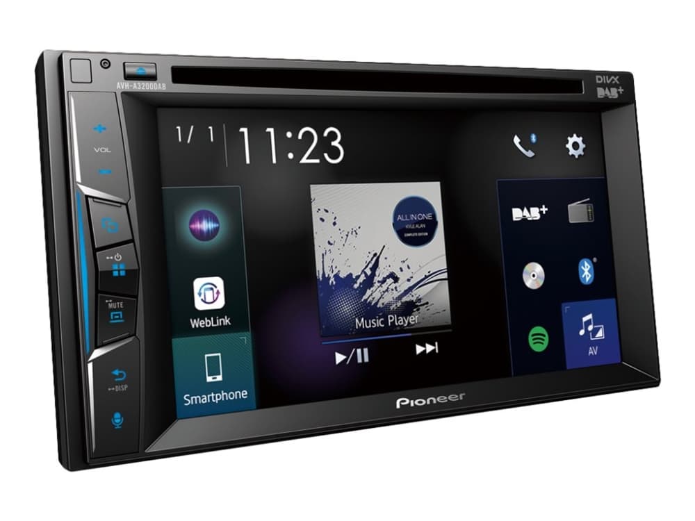 Pioneer AVH-A3200DAB - DVD-modtager - näyttö - 6.2 - korvakäytävään upotettu - Double-DIN - 50 wattia x 4 kappaletta