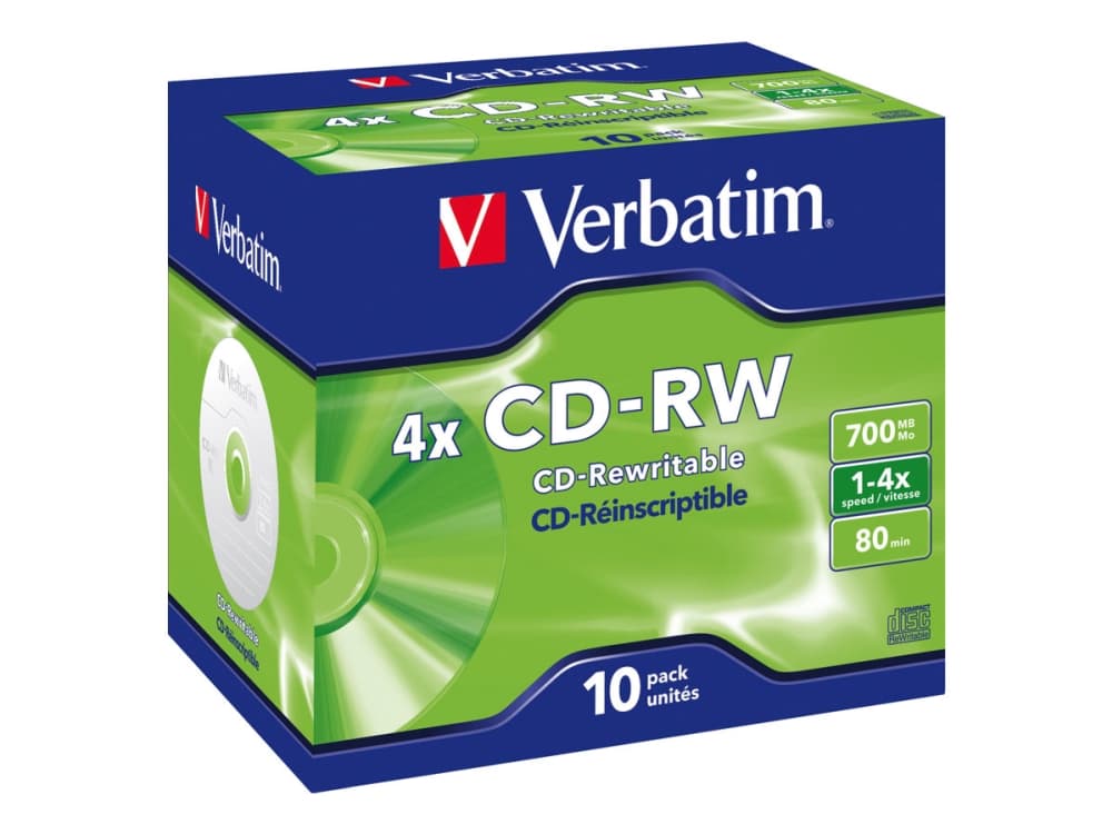 Verbatim - 10 x CD-RW - 700 MB 8x - 12x - cd-levyt - CD-levyt