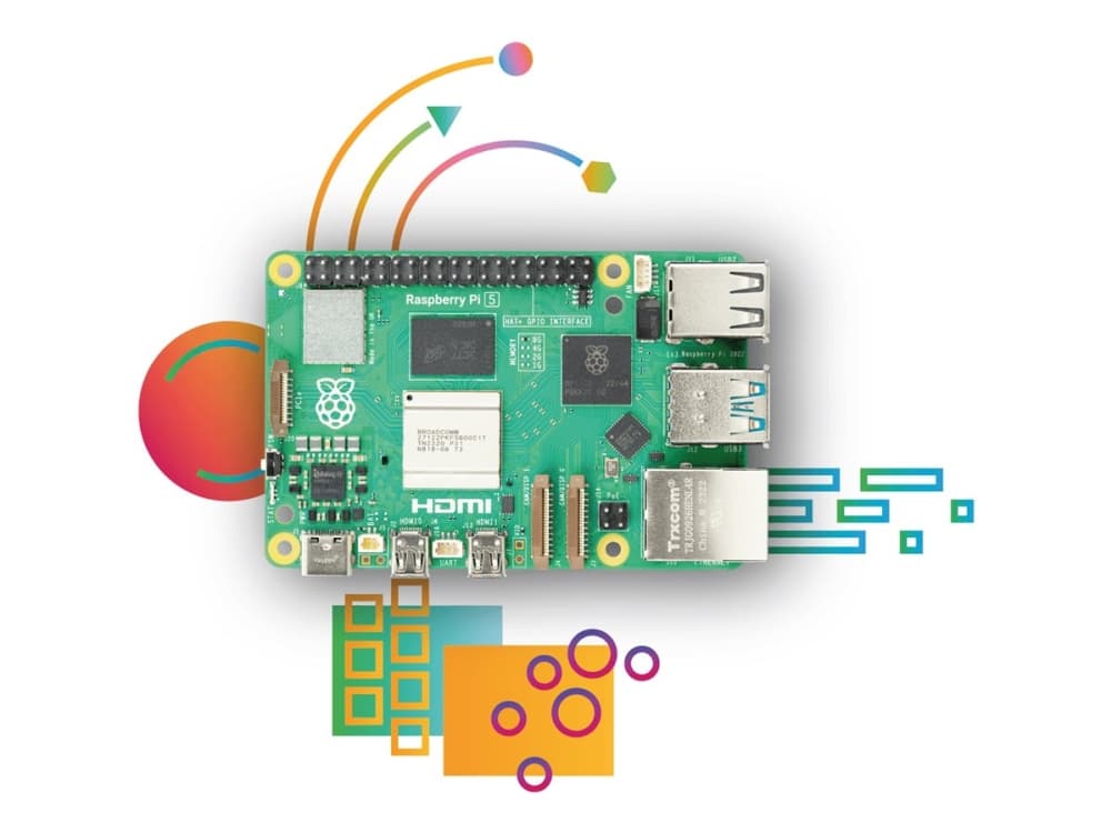 Raspberry Pi 5 Model B - Enkelttavle-tietokone - Broadcom BCM2712 / 2,4 GHz - RAM 8 GB - 802.11a/b/g/n/ac, Bluetooth 5.0