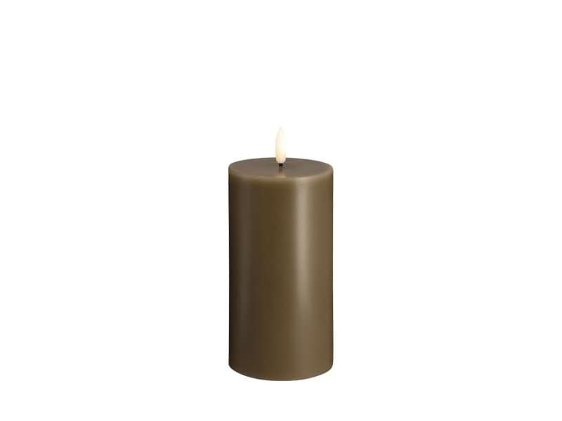 Moods & More LED-blockljus i dark sand – Ø 7,4 cm x H 15 cm