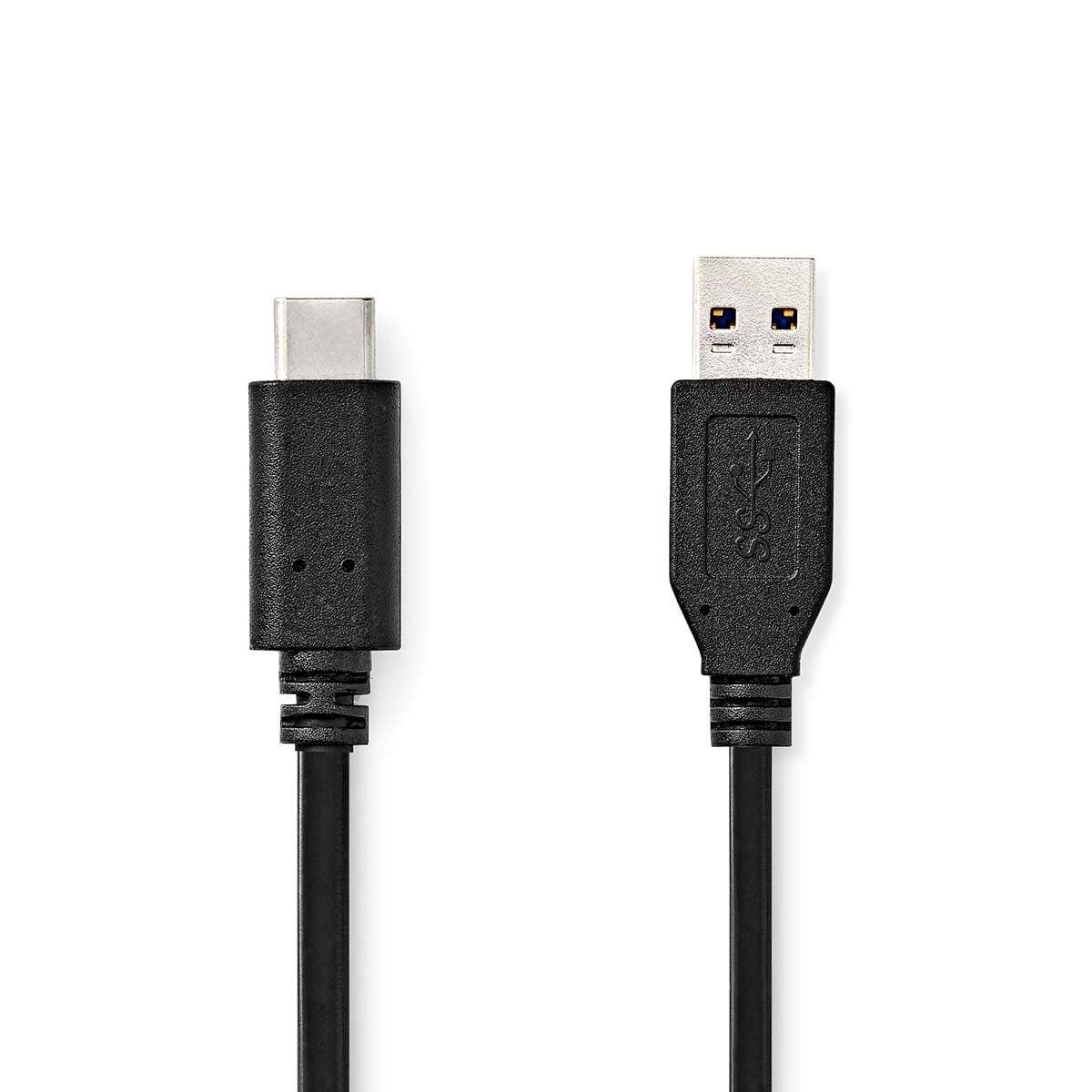 USB kaapeli | USB 3.2 Gen 2 | USB-A Uros | USB-C™ Uros | 60 W | 10 Gbps | Niklattu | 1.00 m | Pyöreä | PVC | Musta | Label