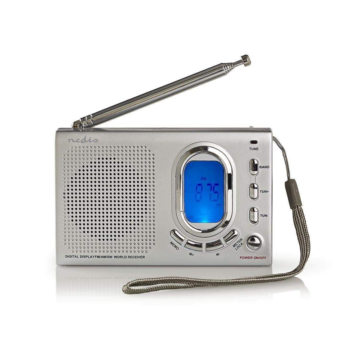 Maailmaradio | Kannettava malli | AM / FM / SW | Akkukäyttöinen / Verkkovirtakäyttöinen | Digitaalinen | 1.5 W | Kuulokkeiden lä