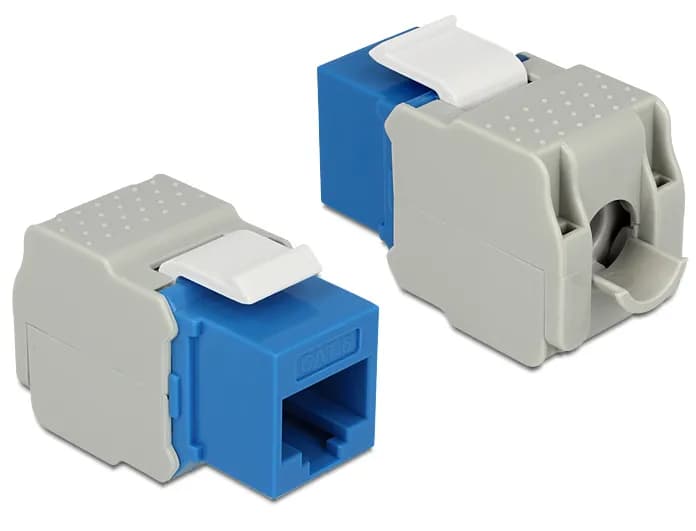 DeLOCK UTP Cat6 Keystone-moduuli, RJ45 ho - LSA Cat6, sininen/harmaa