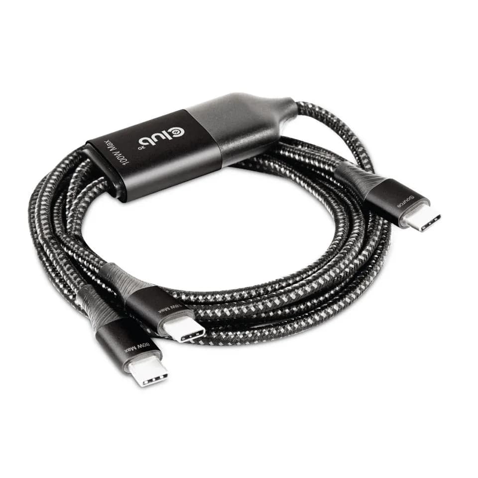 Club 3D CAC-1527 USB-C -lataushaaroituskaapeli, 100 W, 1,83 m, musta