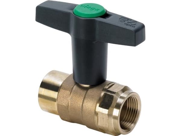 Viega Easytop kugleventil rødgods 1 RF kugle, driftstryk max. 1,6 MPa (PN 16) driftstemperatur 90° Peak max 110°C