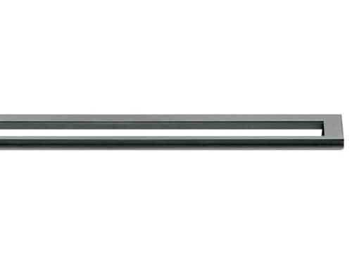 Unidrain HighLine -kehys linjaviemärille, harjattua terästä, valmistettu ruostumattomasta teräksestä, pituus: 900, kehyksen korkeus 12 mm.