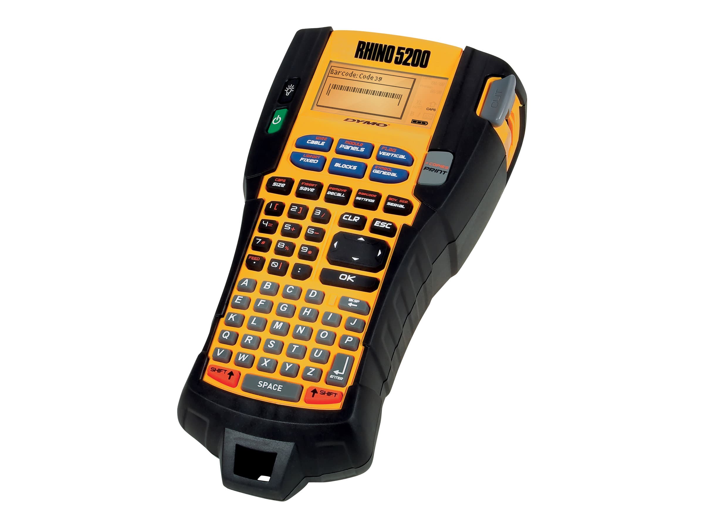 DYMO RHINO 5200 Kit, ABC, Lämpösiirto, 180 x 180 DPI, Musta, Keltainen