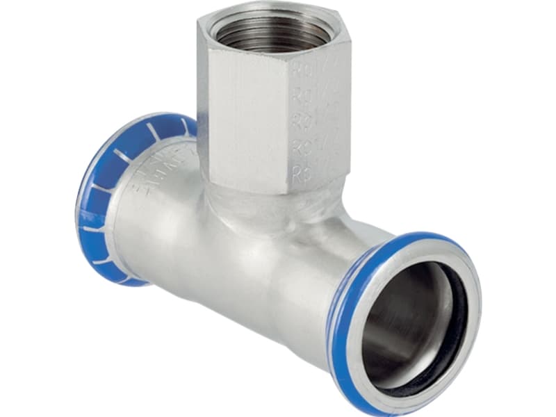 GEBERIT Tee rustfri 22-1/2-22 mm med muffe på grenen mapress